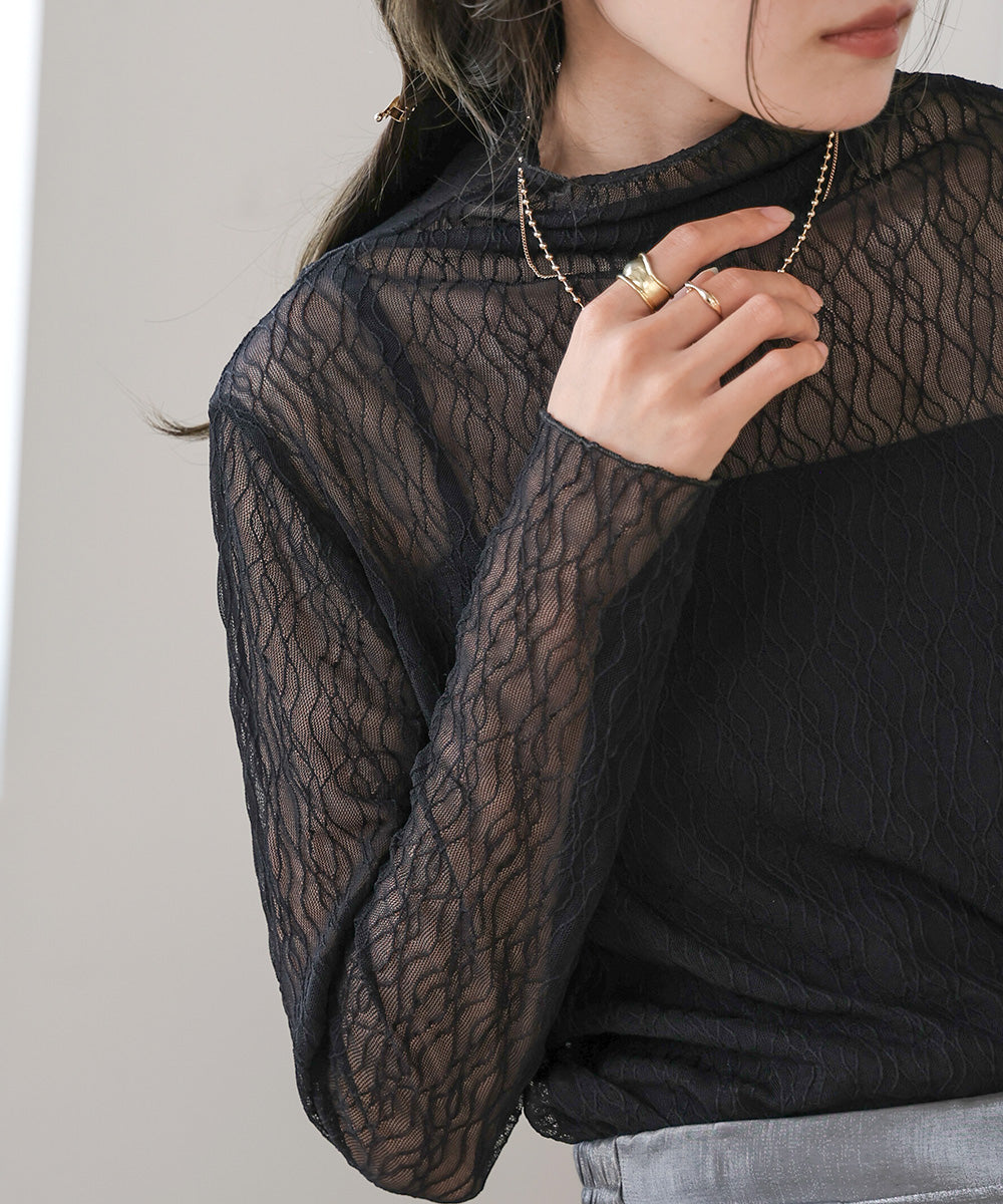 SHEER HIGH NECK TOPS