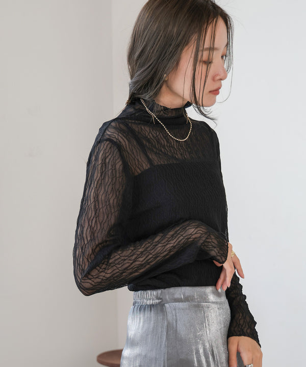 SHEER HIGH NECK TOPS