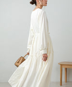 V-NECK GATHERED ONEPIECE