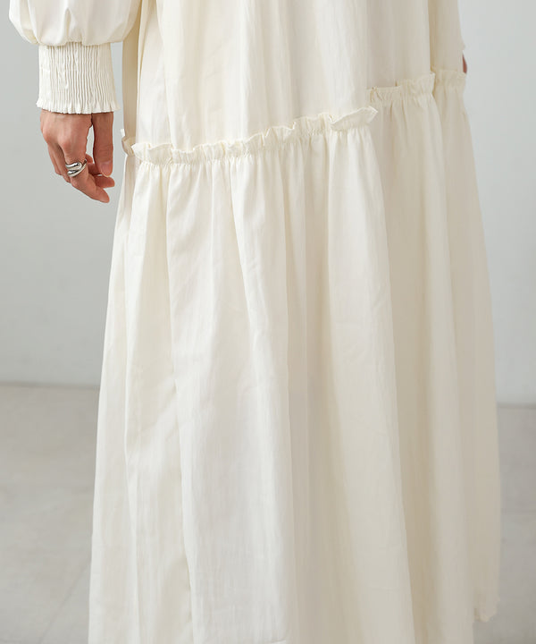 V-NECK GATHERED ONEPIECE