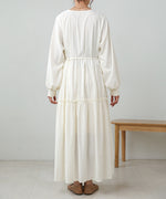 V-NECK GATHERED ONEPIECE