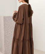 V-NECK GATHERED ONEPIECE
