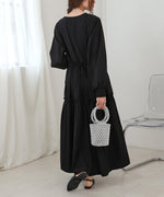 V-NECK GATHERED ONEPIECE