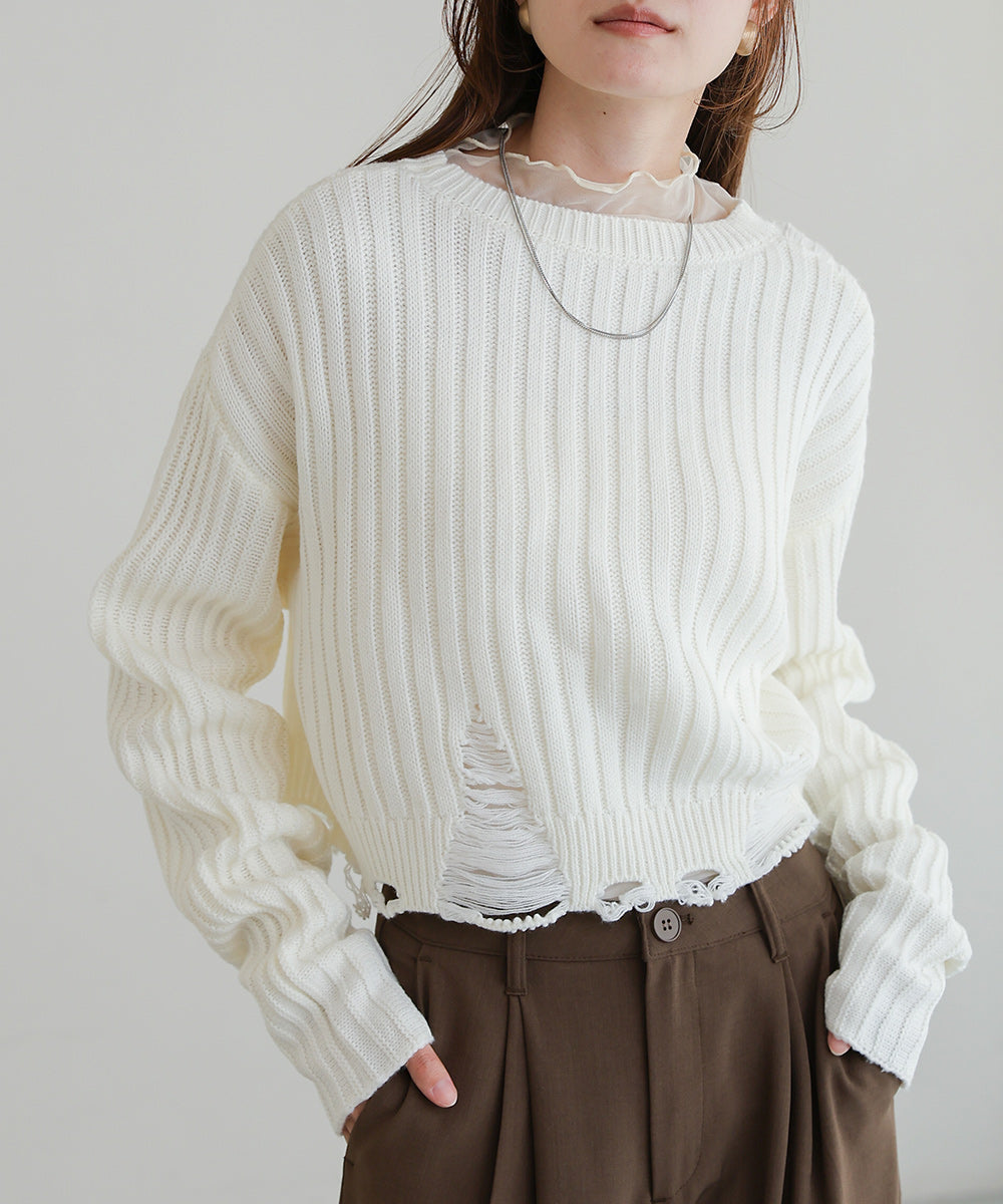 DAMAGE HEM KNIT