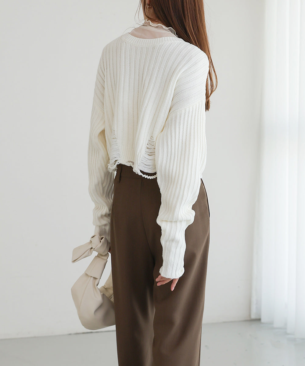 DAMAGE HEM KNIT