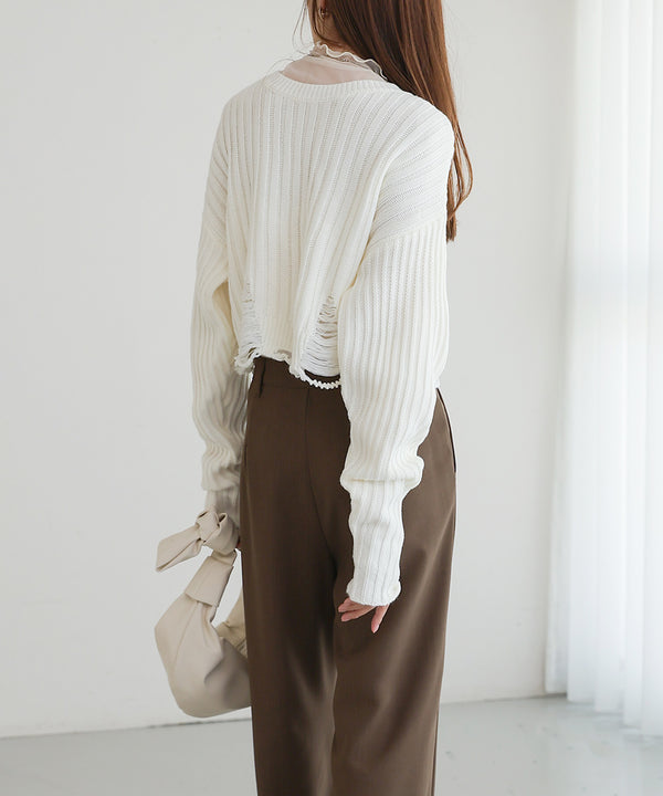 DAMAGE HEM KNIT
