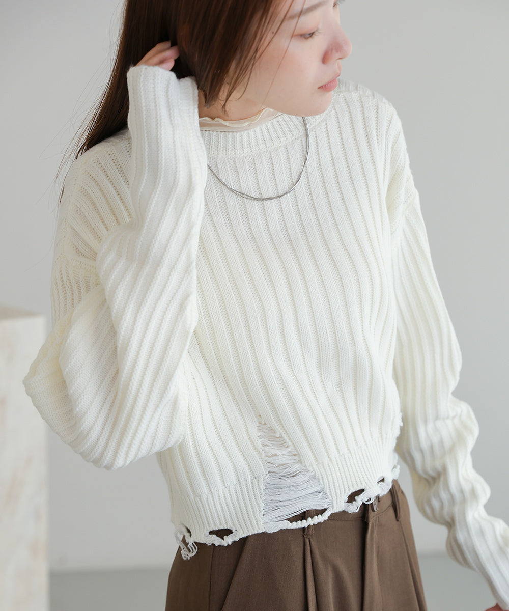 DAMAGE HEM KNIT