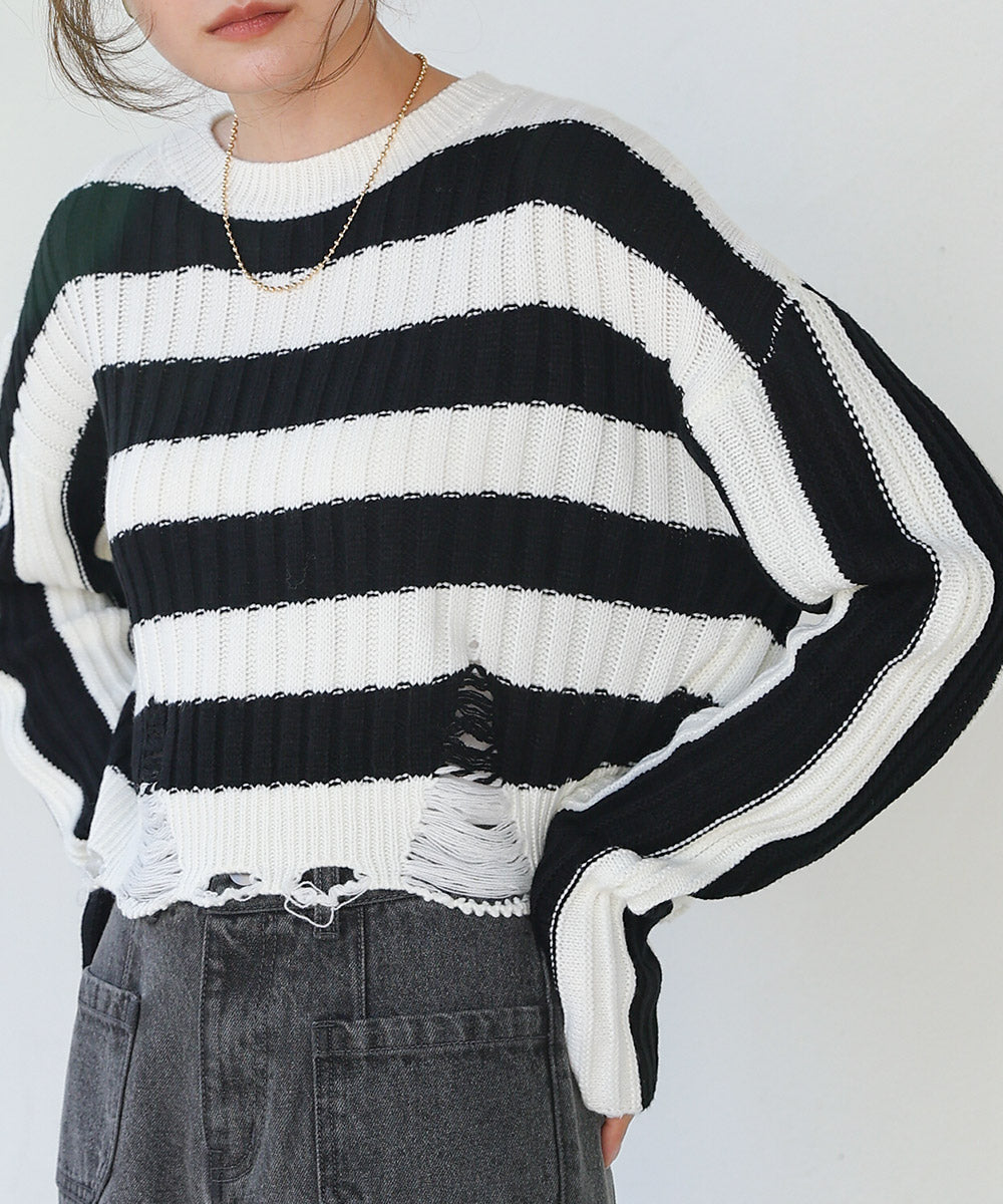 DAMAGE HEM KNIT