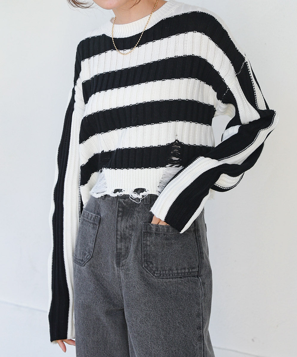 DAMAGE HEM KNIT