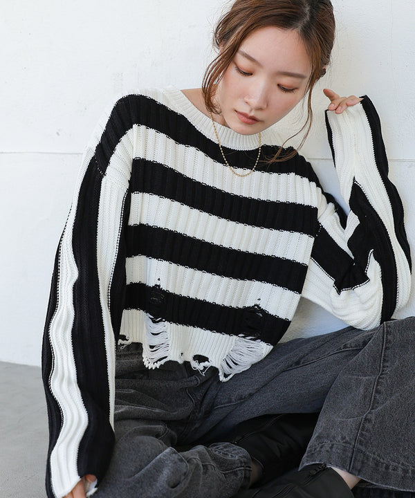 DAMAGE HEM KNIT