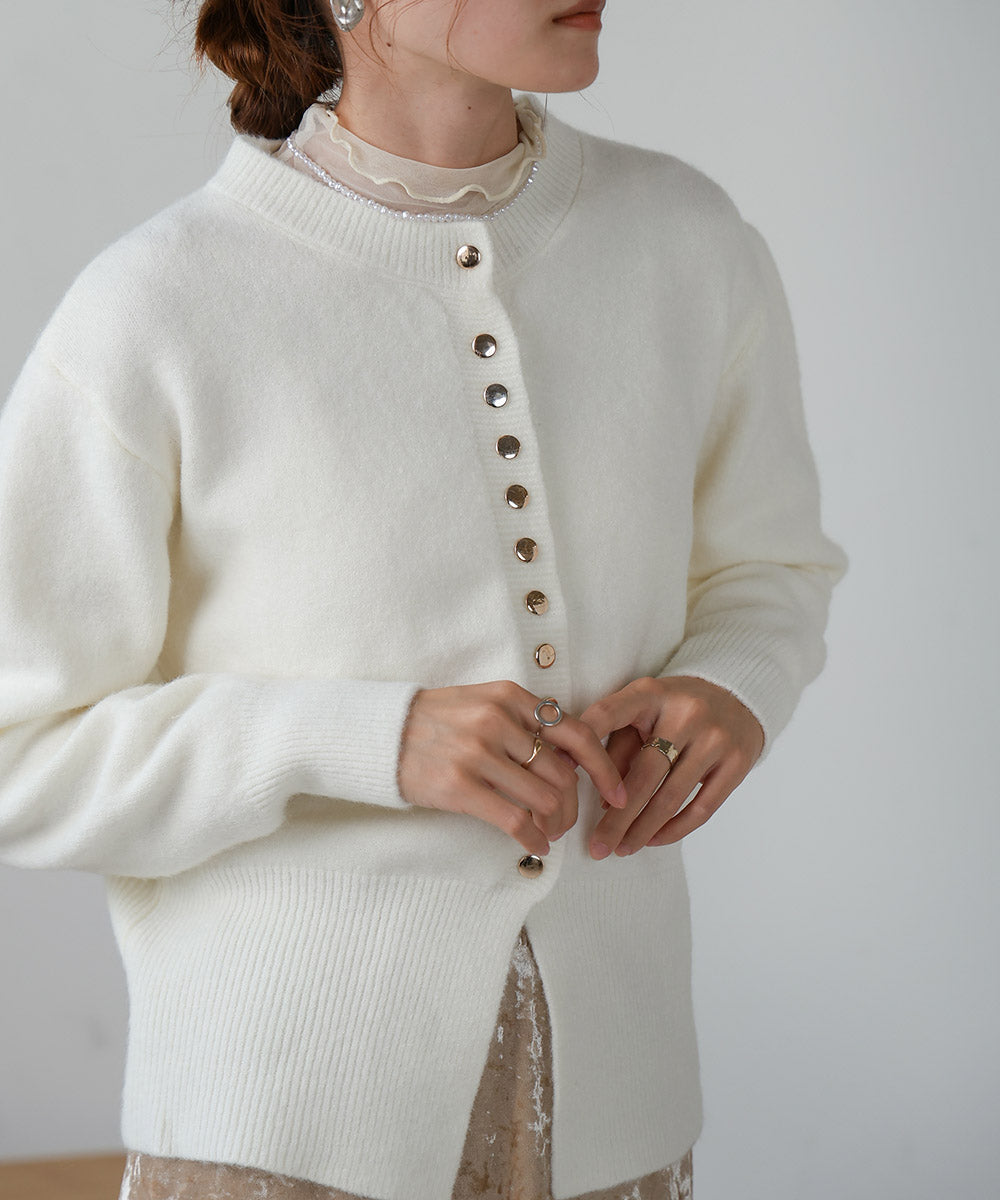 DOT BUTTON CARDIGAN TOPS
