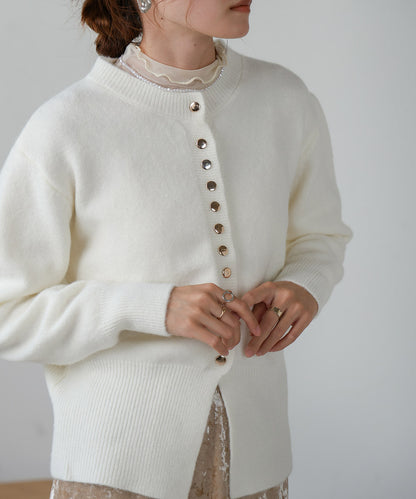 DOT BUTTON CARDIGAN TOPS