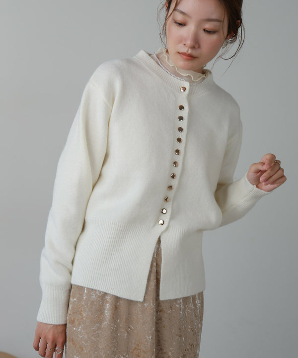 DOT BUTTON CARDIGAN TOPS