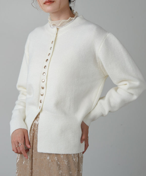 DOT BUTTON CARDIGAN TOPS
