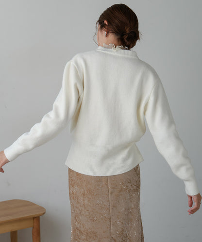 DOT BUTTON CARDIGAN TOPS