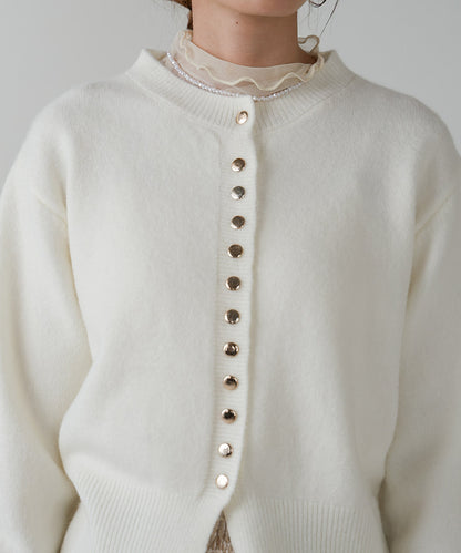 DOT BUTTON CARDIGAN TOPS