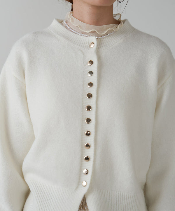 DOT BUTTON CARDIGAN TOPS