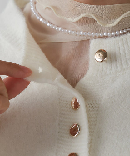 DOT BUTTON CARDIGAN TOPS