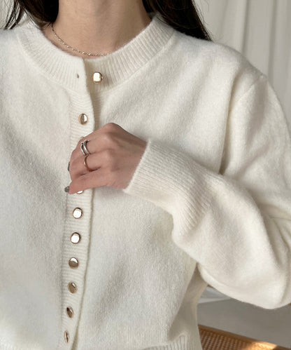 DOT BUTTON CARDIGAN TOPS