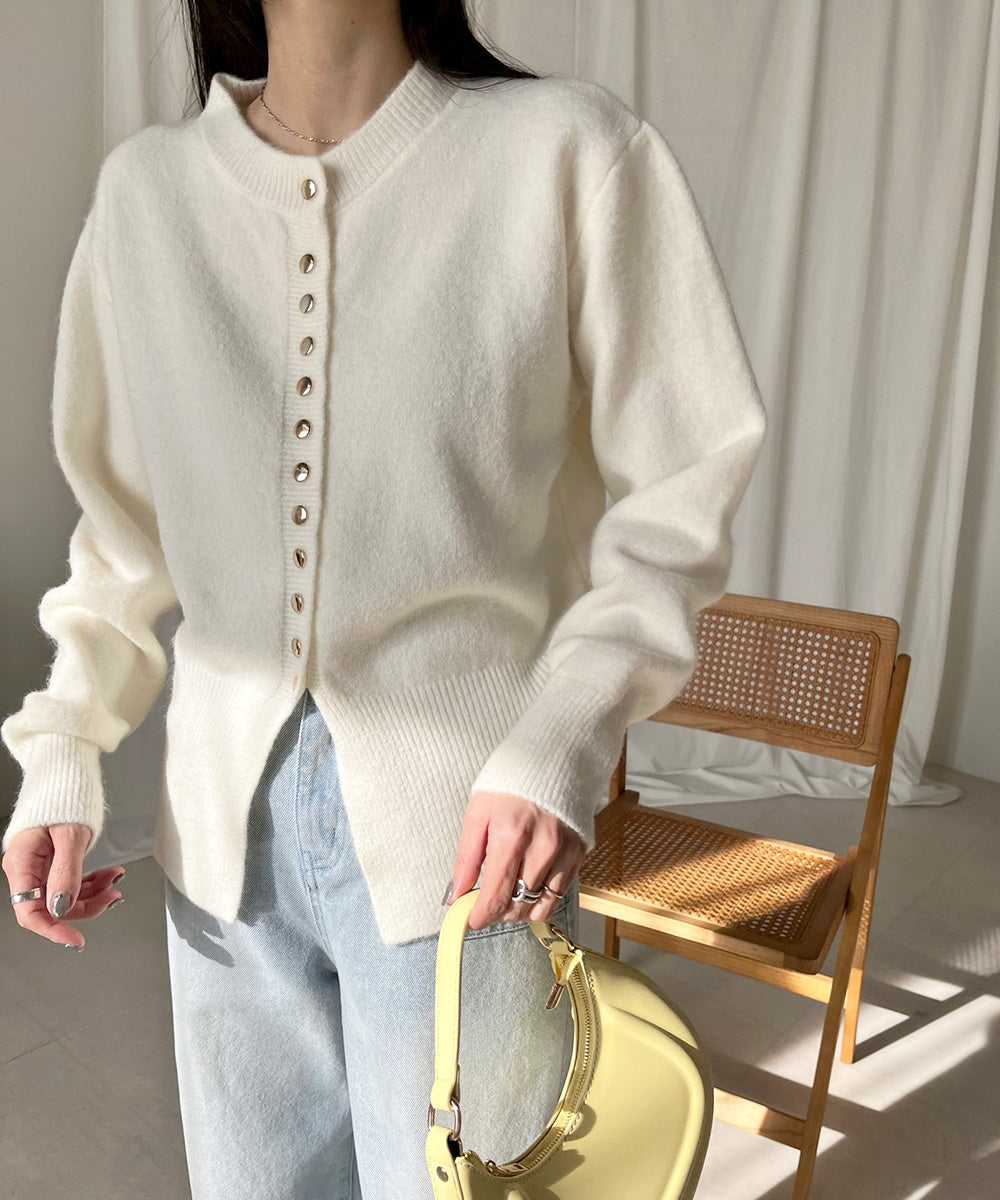 DOT BUTTON CARDIGAN TOPS
