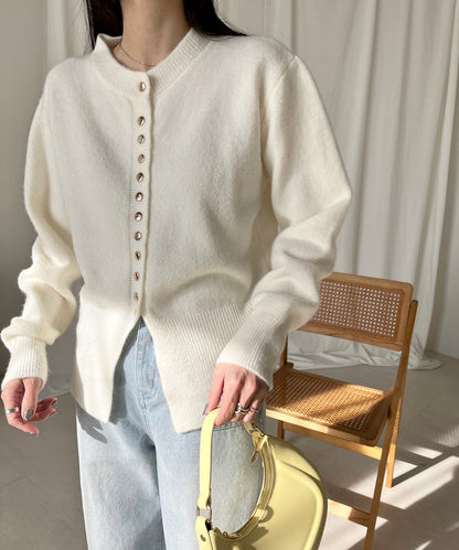 DOT BUTTON CARDIGAN TOPS
