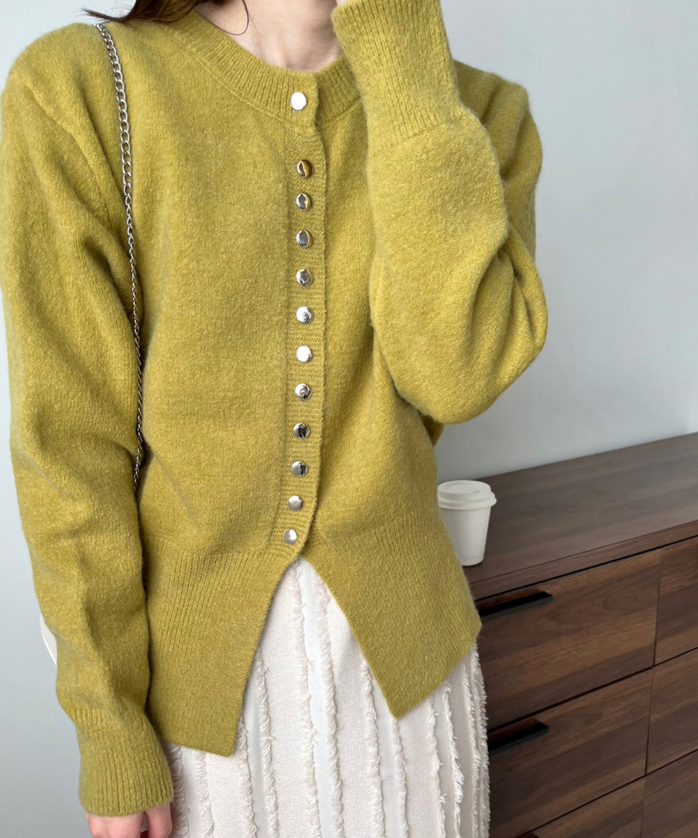 DOT BUTTON CARDIGAN TOPS
