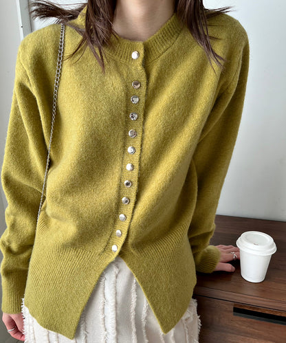 DOT BUTTON CARDIGAN TOPS