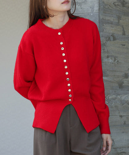 DOT BUTTON CARDIGAN TOPS