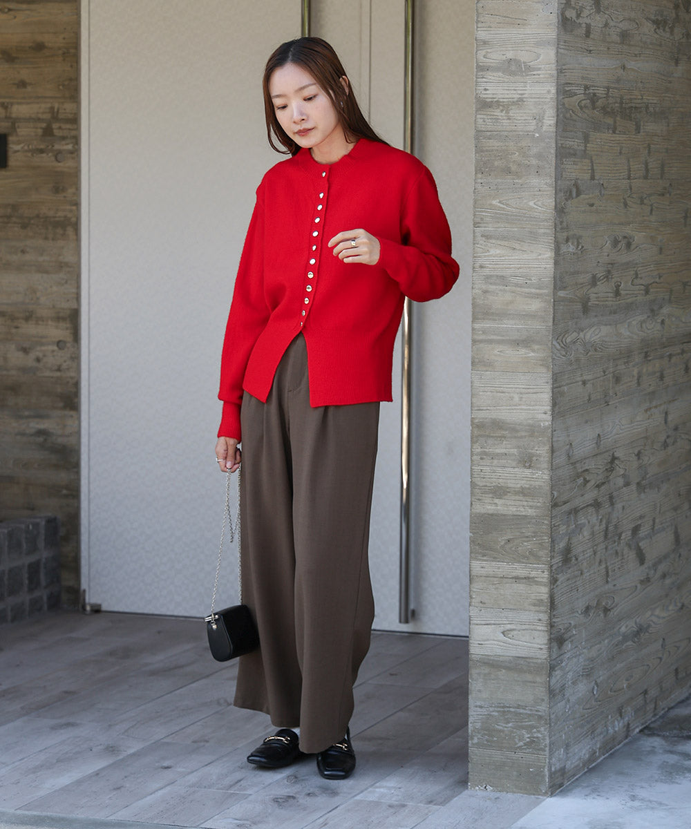 DOT BUTTON CARDIGAN TOPS