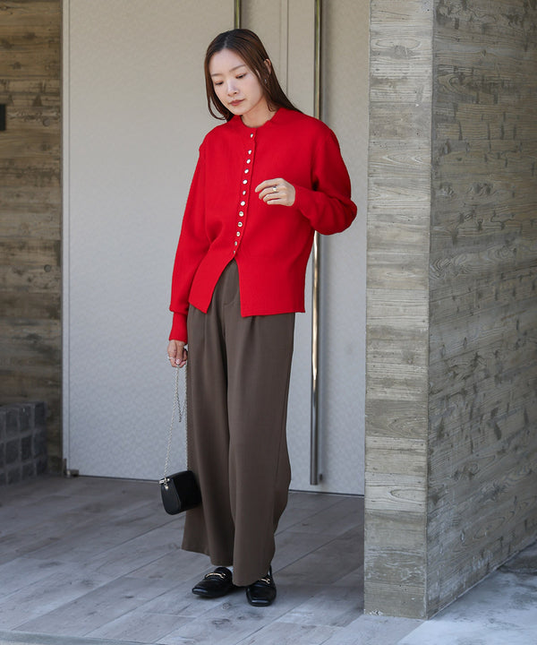 DOT BUTTON CARDIGAN TOPS