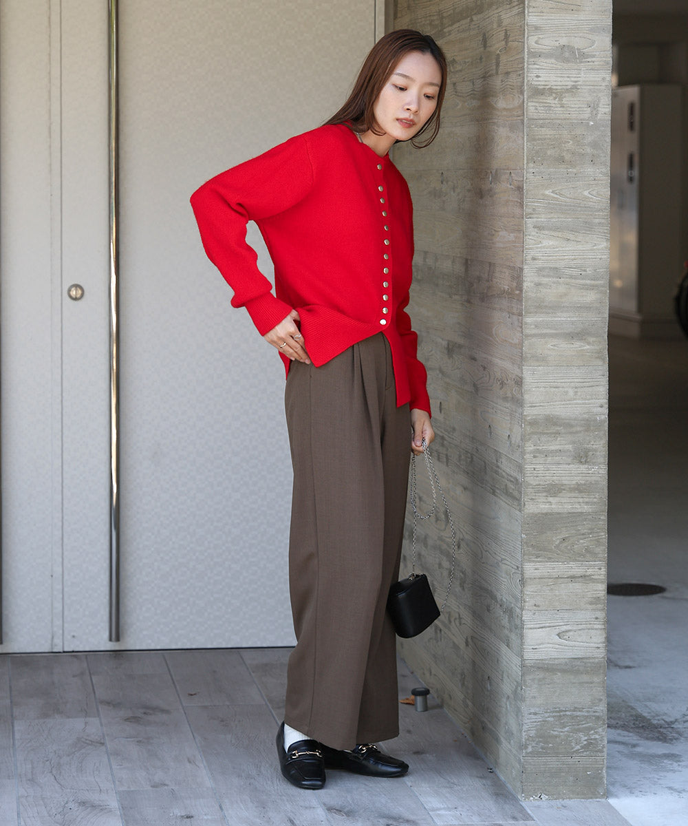 DOT BUTTON CARDIGAN TOPS