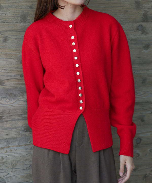 DOT BUTTON CARDIGAN TOPS