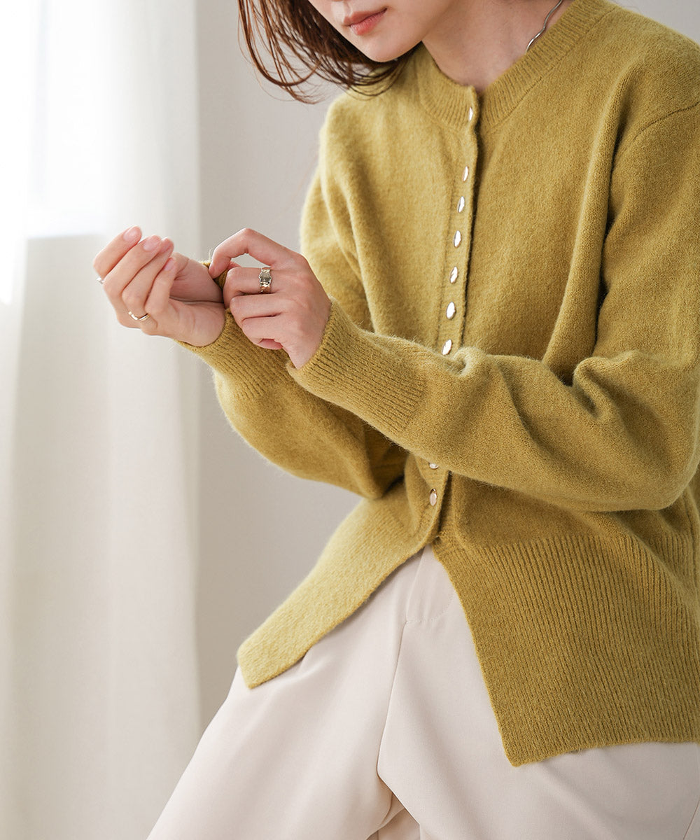 DOT BUTTON CARDIGAN TOPS