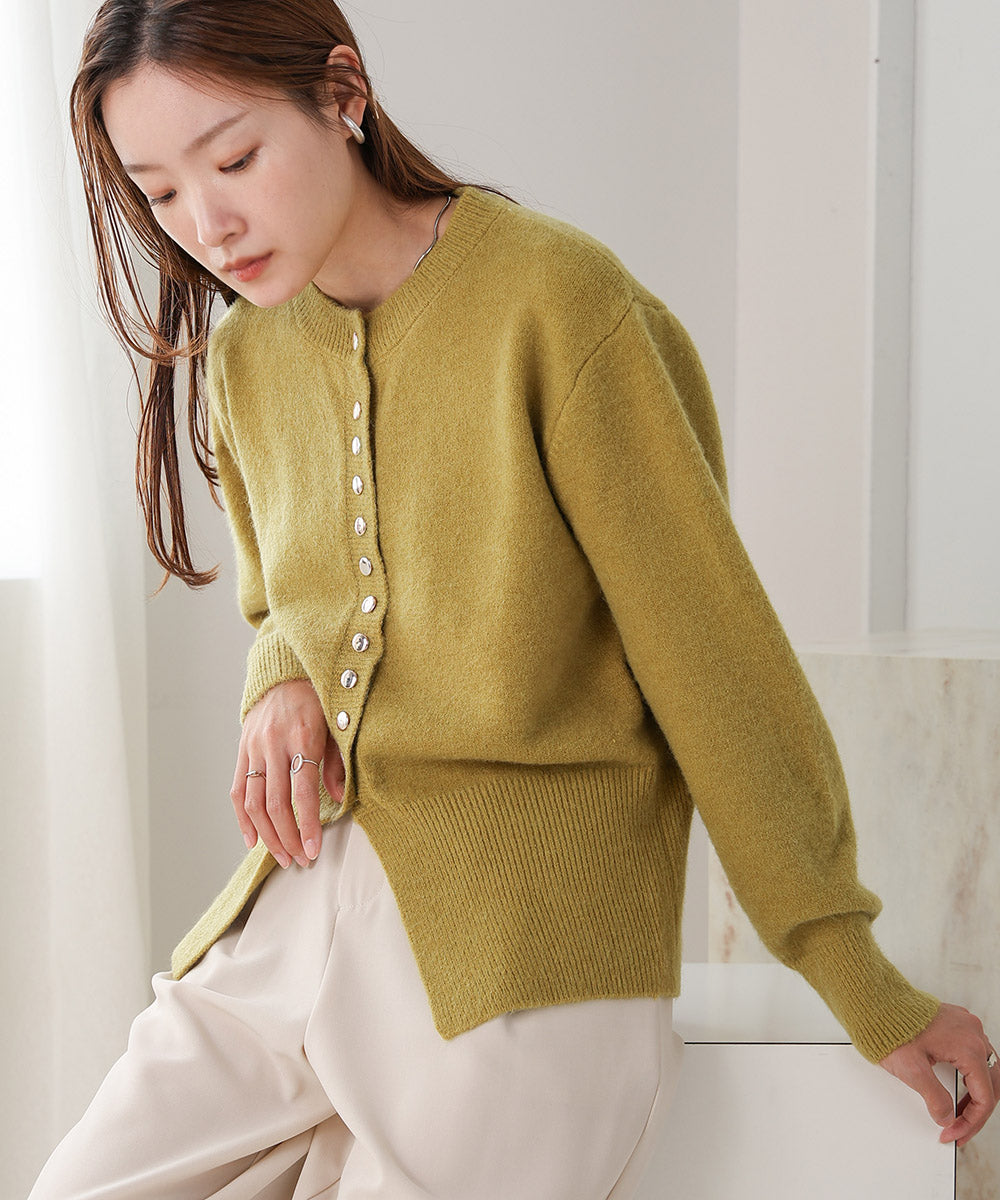 DOT BUTTON CARDIGAN TOPS