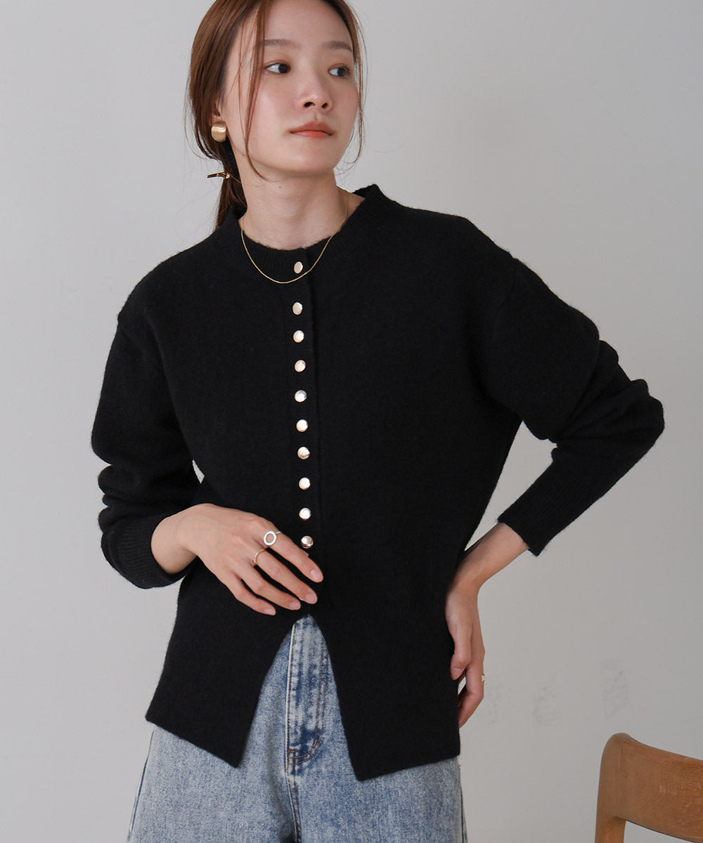 DOT BUTTON CARDIGAN TOPS