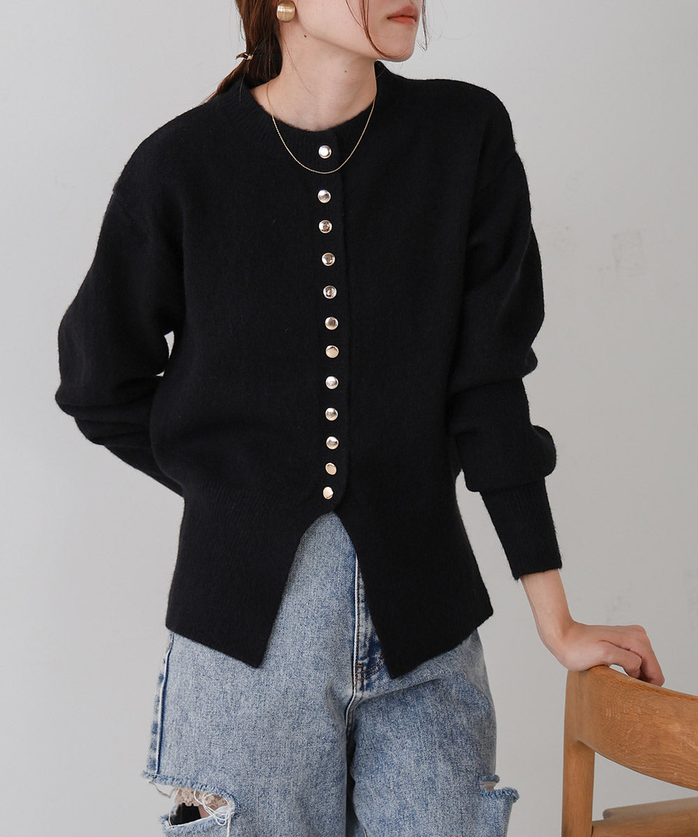 DOT BUTTON CARDIGAN TOPS