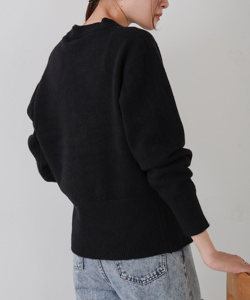 DOT BUTTON CARDIGAN TOPS