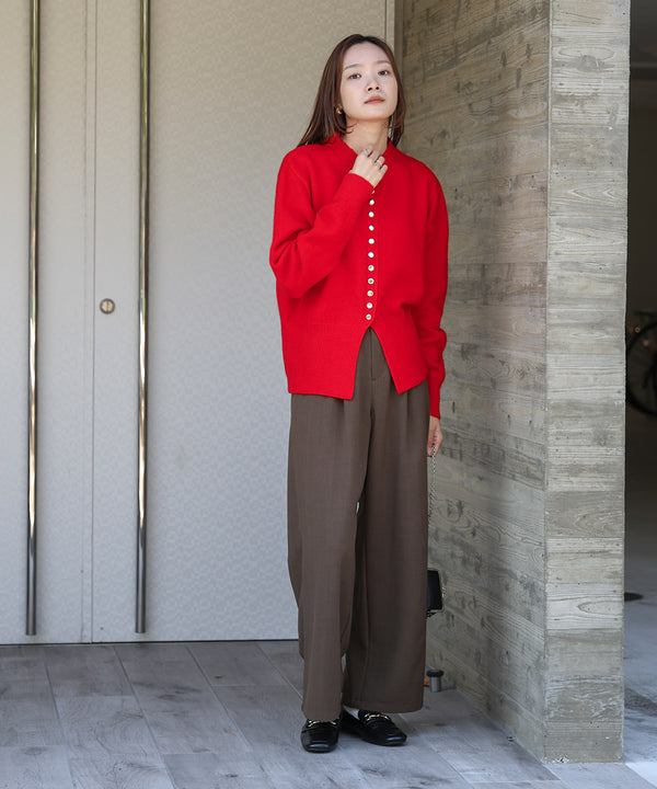 DOT BUTTON CARDIGAN TOPS