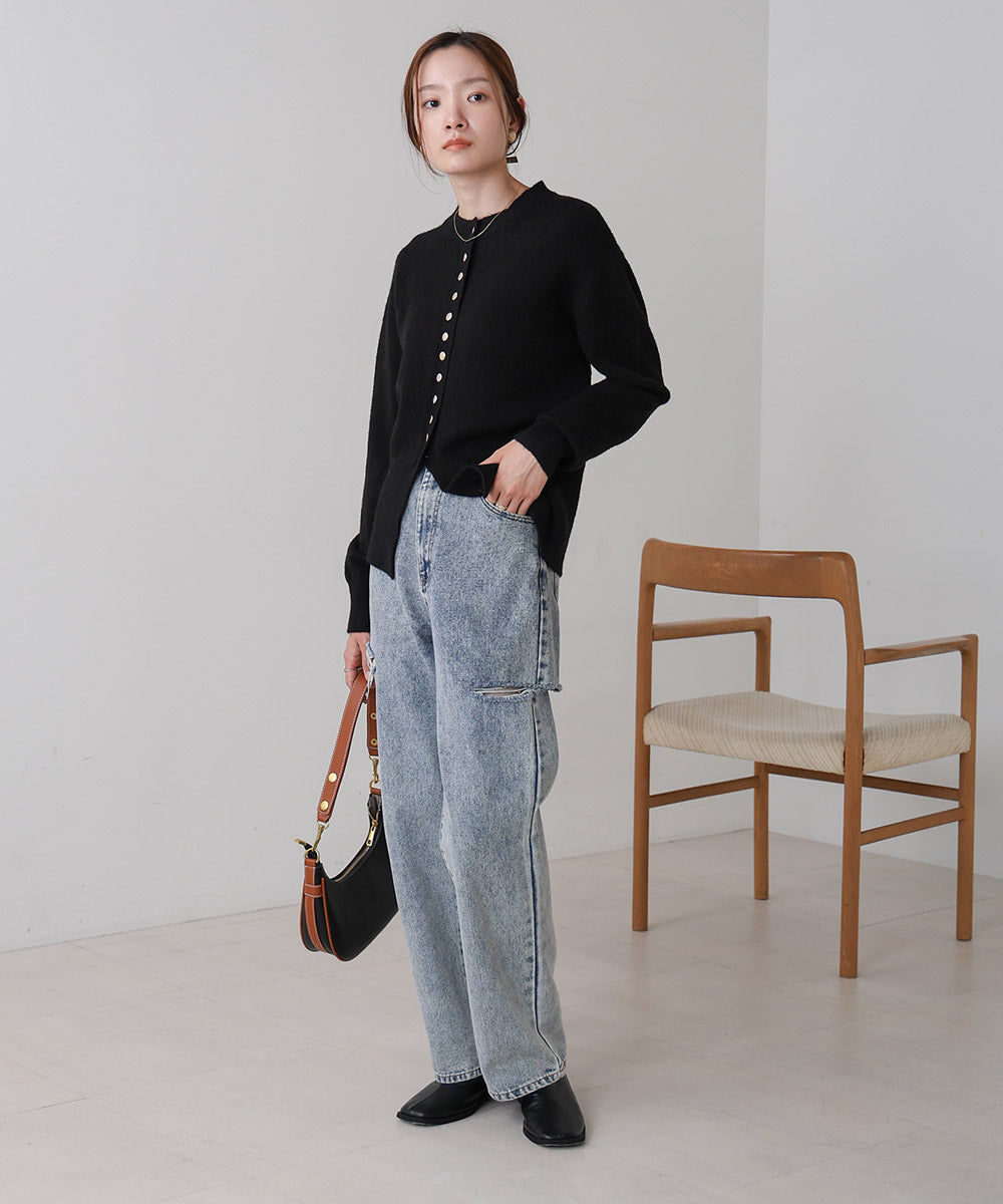 DOT BUTTON CARDIGAN TOPS