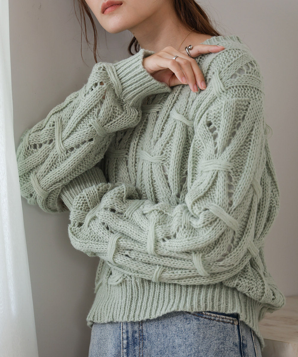 ANDMARY】Bella knit tops/skirt セット袖丈長袖 - トップス