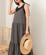 ribbon strap tiered cami onepiece