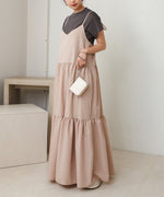 ribbon strap tiered cami onepiece