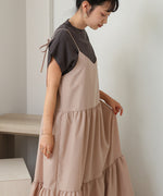 ribbon strap tiered cami onepiece