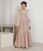 ribbon strap tiered cami onepiece