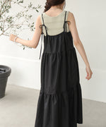 ribbon strap tiered cami onepiece
