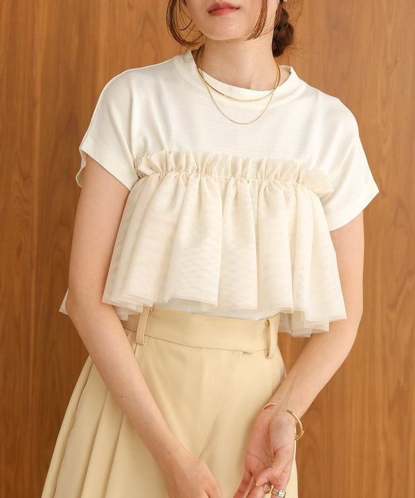 フレンチスリーブドライタッチトップス