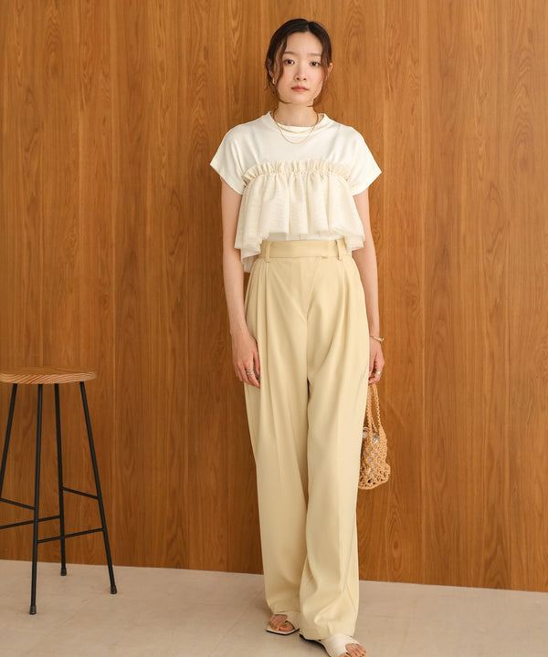 フレンチスリーブドライタッチトップス