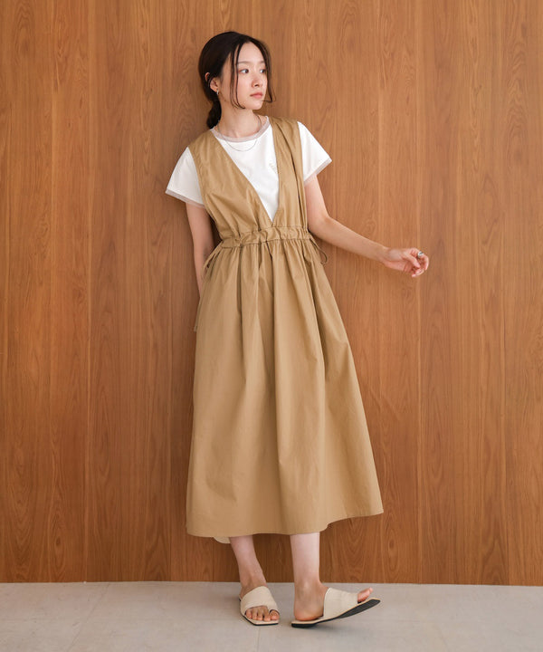 side ribbon jumper onepiece