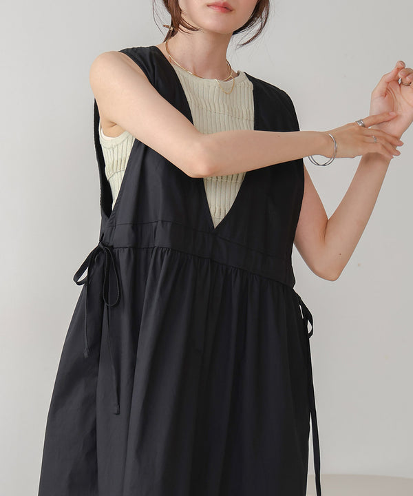side ribbon jumper onepiece