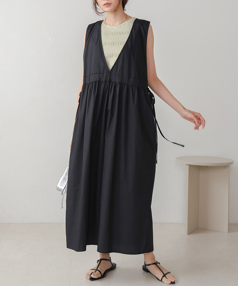 side ribbon jumper onepiece